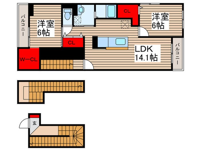 ラフォーレ古ヶ崎の物件間取画像