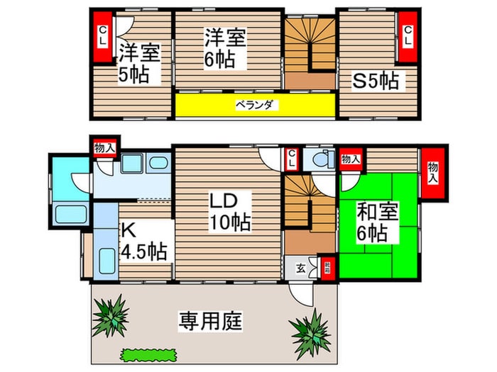 朝日ケ丘３丁目戸建の物件間取画像