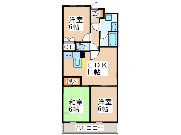 グリ－ンヒル藤が丘Ｇの物件間取画像