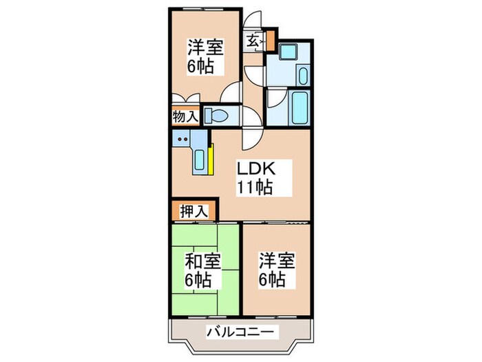 グリ－ンヒル藤が丘Ｇの物件間取画像