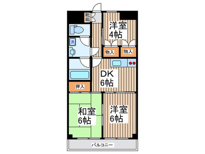 グランドハイツ野口の物件間取画像