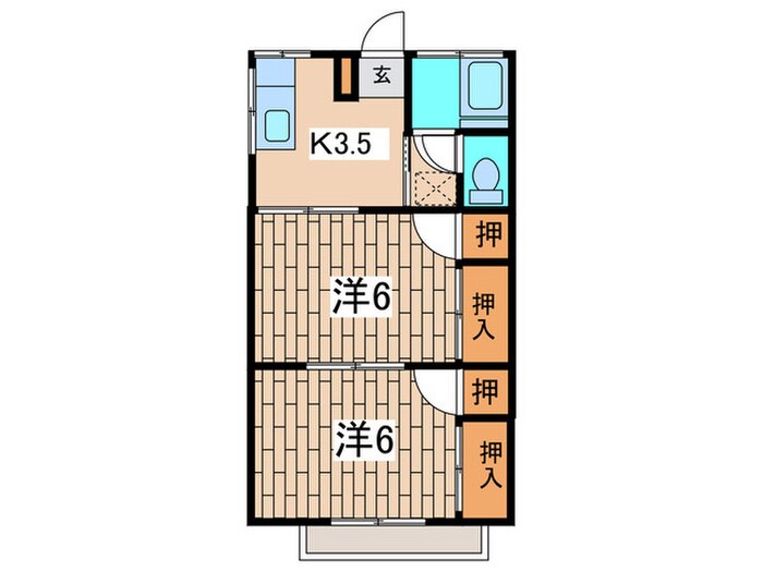 一里山コ－ポラスの物件間取画像