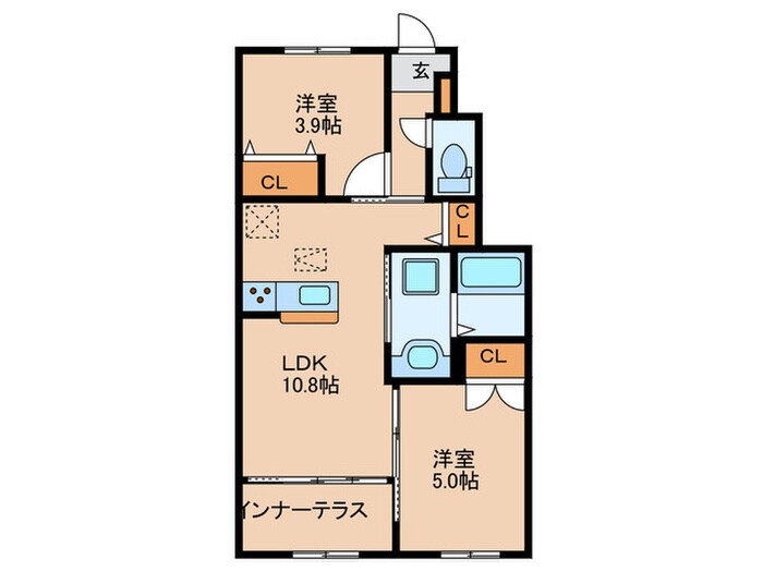 仮）国立市青柳新築アパートの物件間取画像