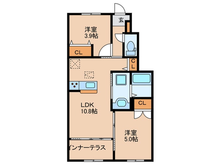 仮）国立市青柳新築アパートの物件間取画像