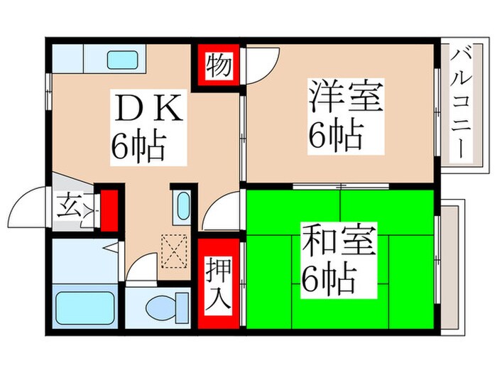 プリメゾン秋留台Ｂ棟の物件間取画像