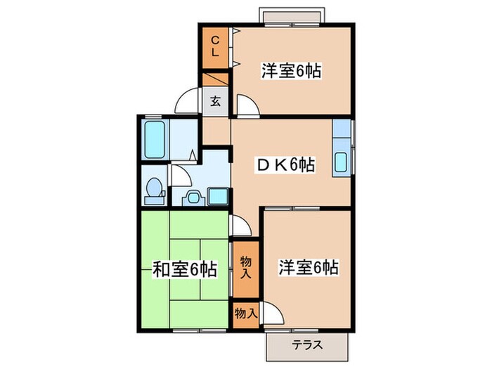 コーポ桜井Bの物件間取画像