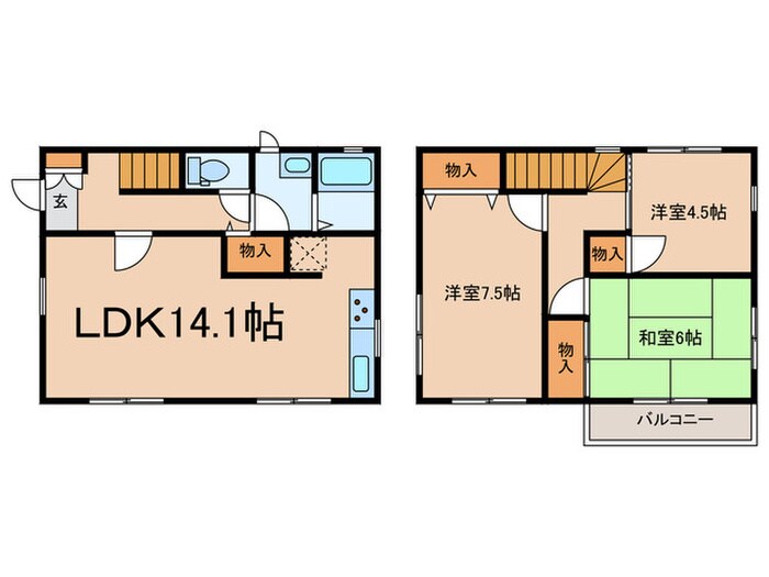 小金井市本町３丁目戸建の物件間取画像