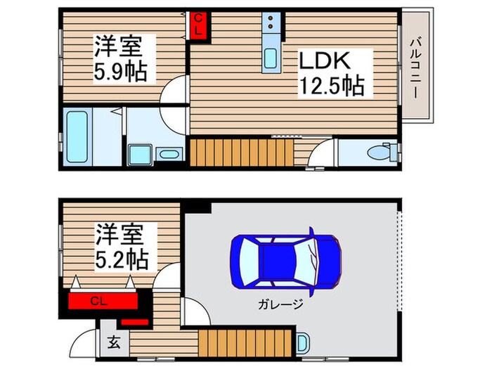 ガレージハウスMの物件間取画像