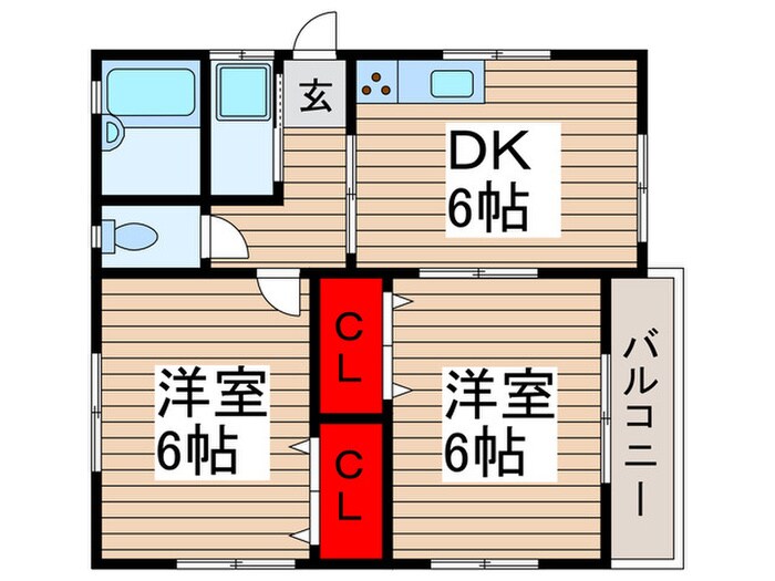 ペア－ヒルズＢの物件間取画像