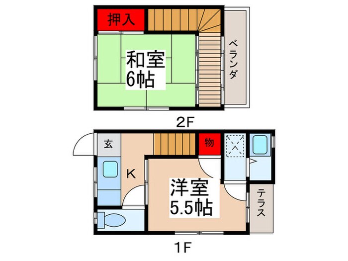 石川アパ－トの物件間取画像