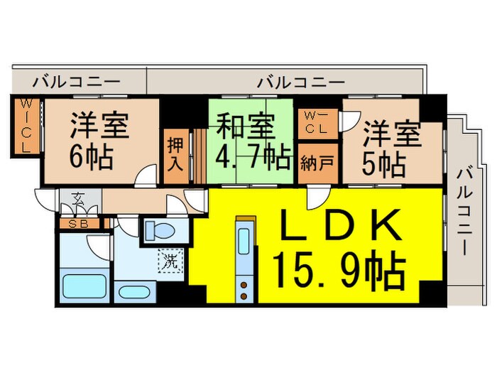 プラウドタワー石神井公園(1701)の物件間取画像