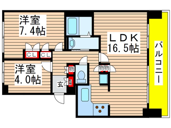 グロースメゾン海神A棟の物件間取画像