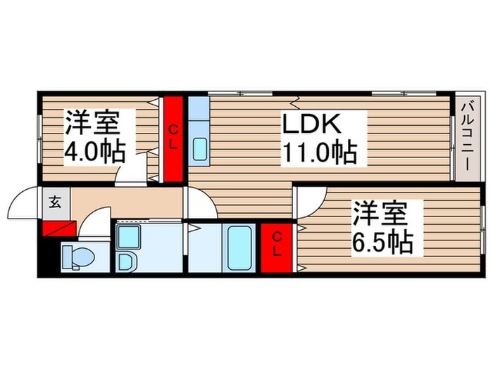 シャインヒルⅠの物件間取画像