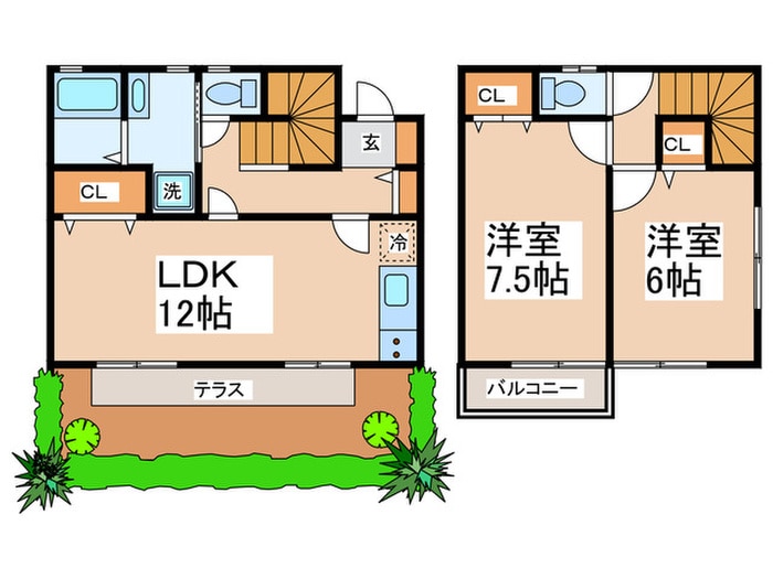 サ－ジュ仲町台Ｂ棟の物件間取画像