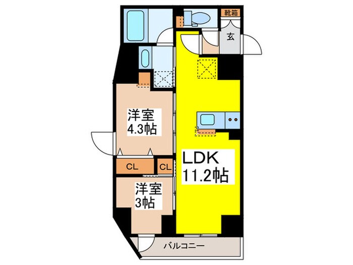 プライムブリス蔵前の物件間取画像