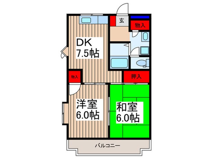 メルべーユ 三芳野の物件間取画像