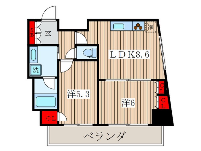 ﾊﾟ-ｸｱｸｼｽ新板橋ｳｴｽﾄ(885-42-2)の物件間取画像