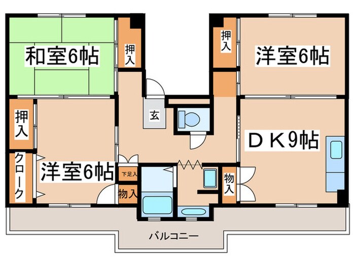 ビレッジハウス大島2号棟の物件間取画像