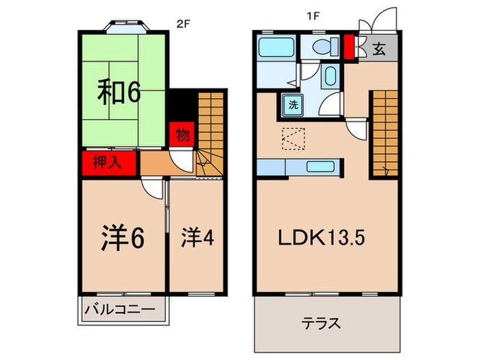 ノ－スキャッスルシティＡ号棟の物件間取画像