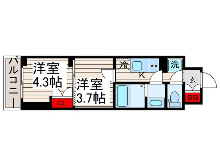 ラフィスタ西新井（４０２）の物件間取画像