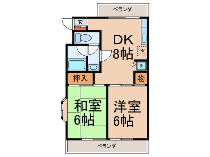 ヒルトップマンション石原の物件間取画像