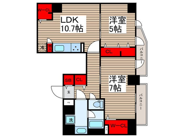 ミレドゥーエ門前仲町の物件間取画像