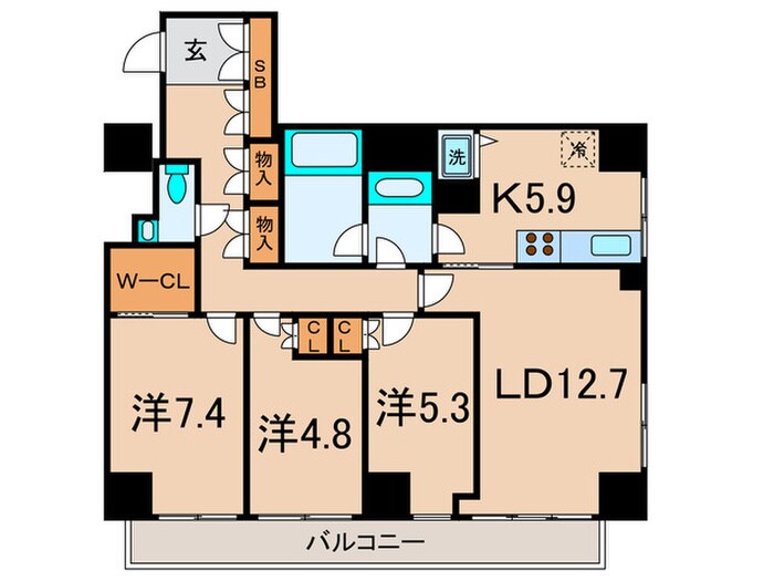 小石川パ－クタワ－の物件間取画像