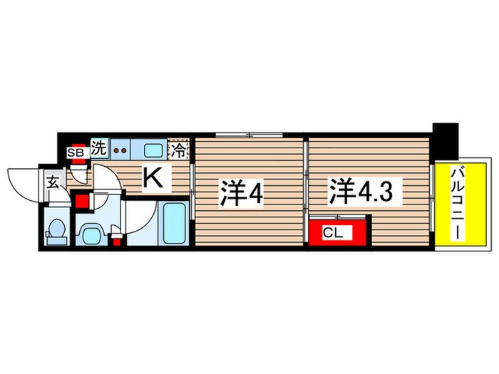 ｶﾞｰﾗ・ｱｳﾞｪﾆｭｰ東大島（507）の物件間取画像