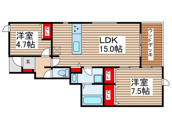 Asteripedio鶴瀬の物件間取画像