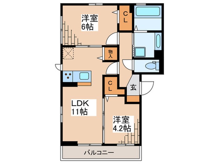 ポーロウニア横山の物件間取画像