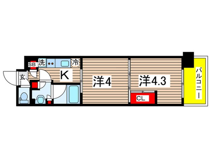 ｶﾞｰﾗ・ｱｳﾞｪﾆｭｰ東大島（1505）の物件間取画像