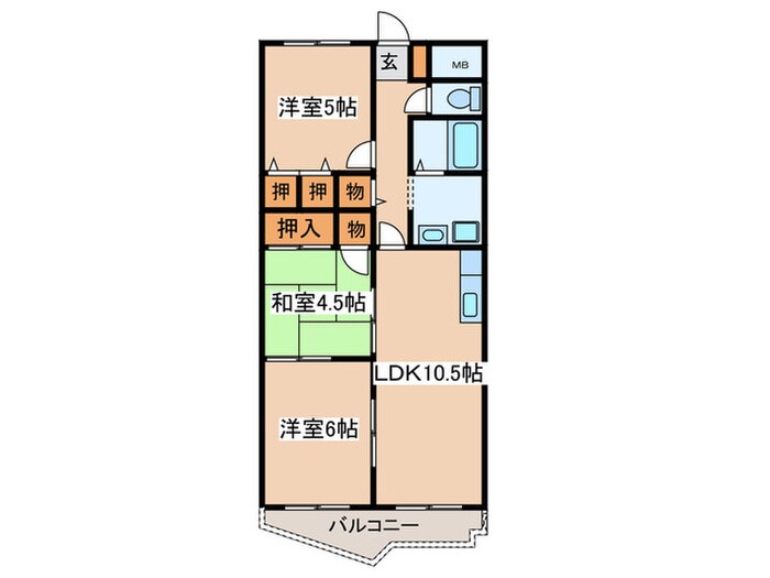 ビュ－ラ－西湘の物件間取画像