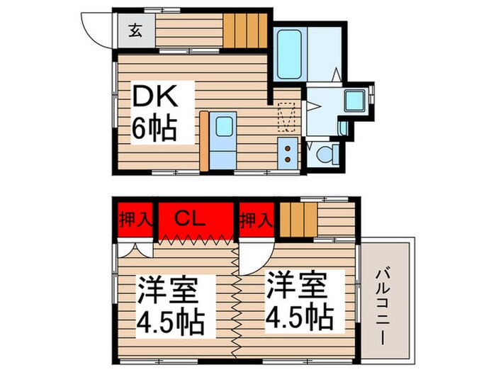 北千住川田貸家の物件間取画像