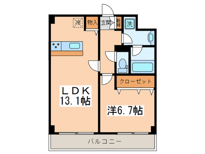 ﾌﾟﾛｽﾍﾟﾗﾝﾄﾞ府中の物件間取画像