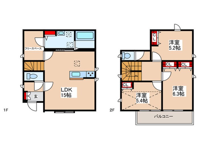 仮）あきる野市引田戸建賃貸Eの物件間取画像