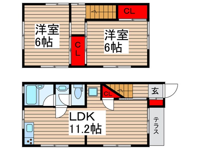 テラスジョイⅡの物件間取画像