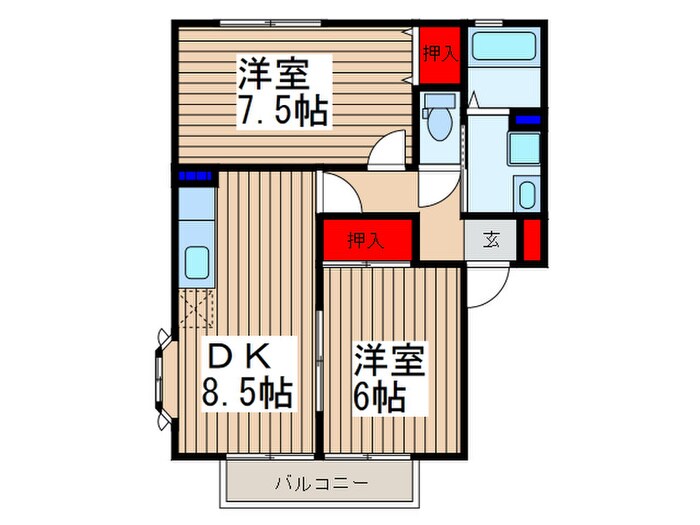 モンテベルテＡの物件間取画像