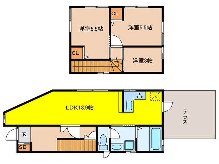 板橋区若木２丁目戸建の物件間取画像