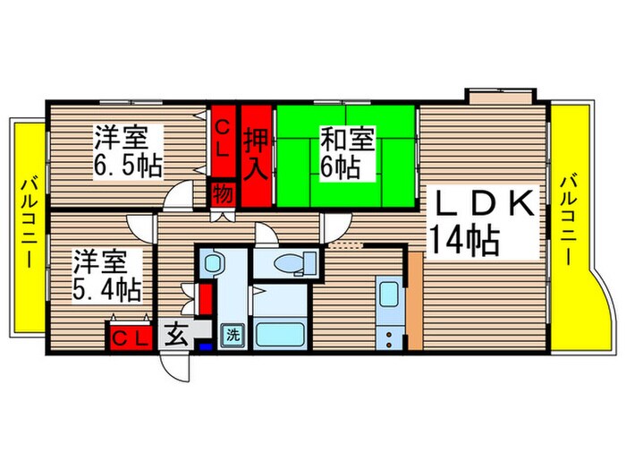 コージー緑が丘Ｂ棟の物件間取画像