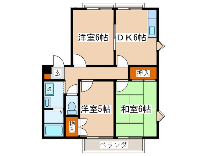 ロイヤル石川Ｂの物件間取画像