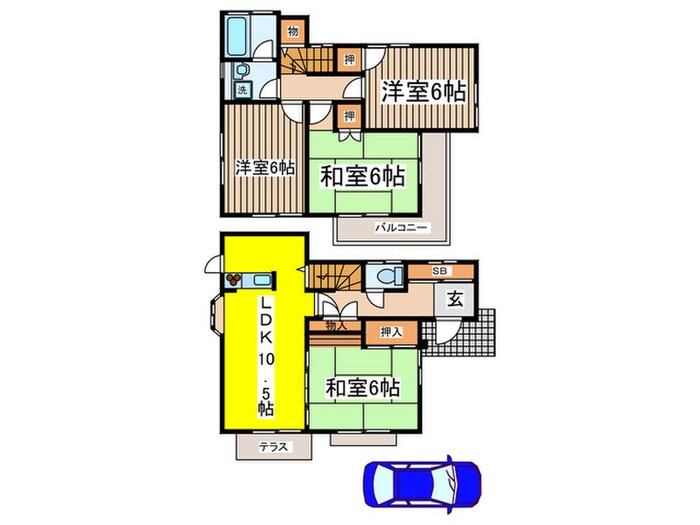 柴崎貸家２号棟の物件間取画像