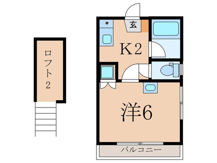 ﾒｿﾞﾝｱﾝﾀﾚｽ SAGINOMIYAの物件間取画像