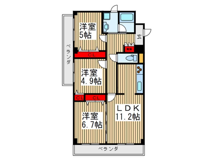 オ－ガスタ和光の物件間取画像