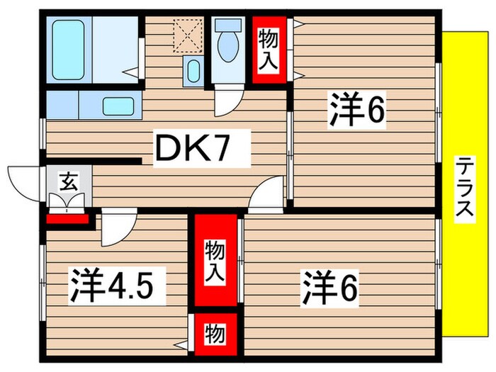 アーバンライフＤ棟の物件間取画像