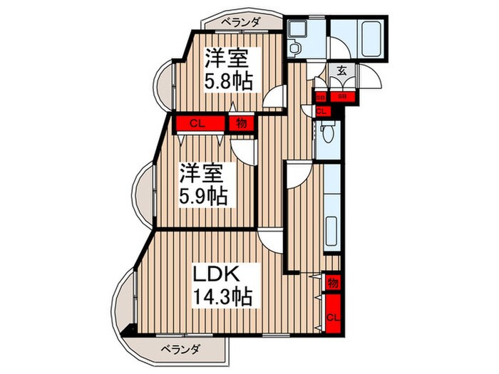 レジデンス竹の塚の物件間取画像