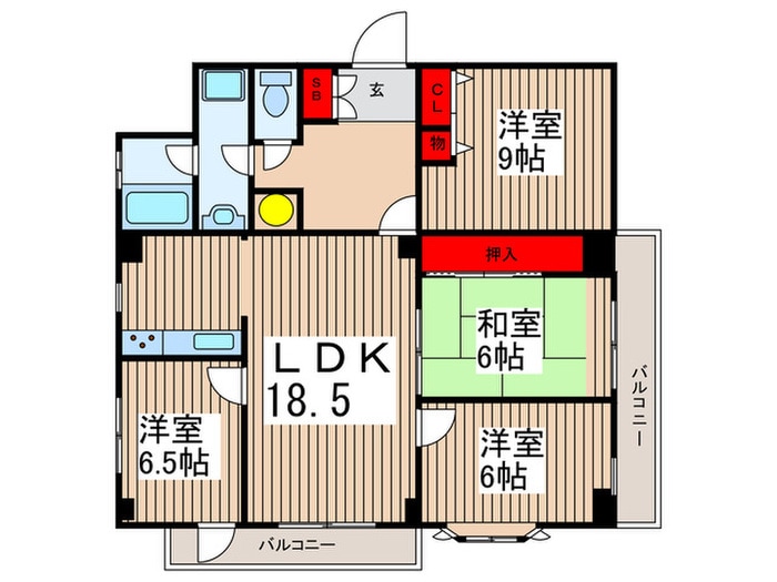 日進けやき台マンションの物件間取画像