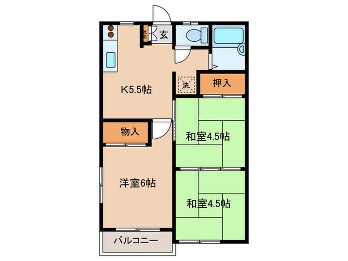 モンシャト－秋川Ａ棟の物件間取画像