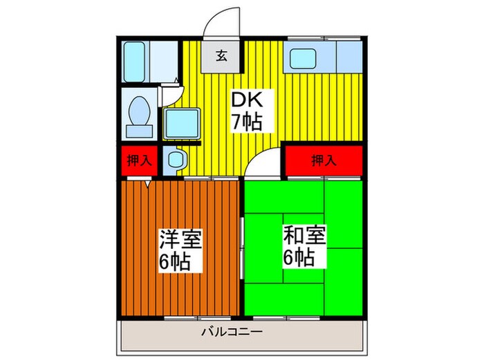 シティハイムバイオレットの物件間取画像