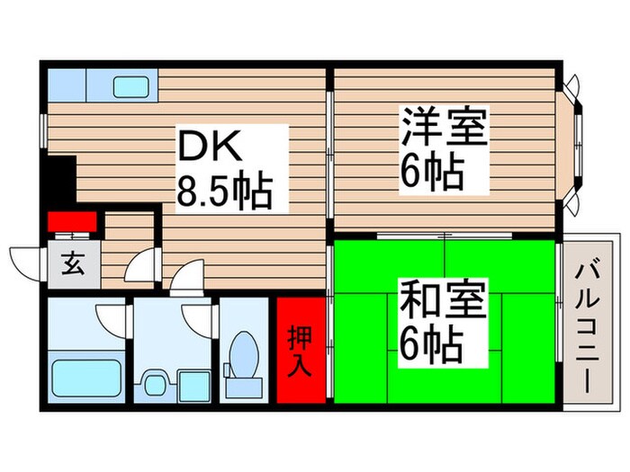 フレール西川Ｂの物件間取画像