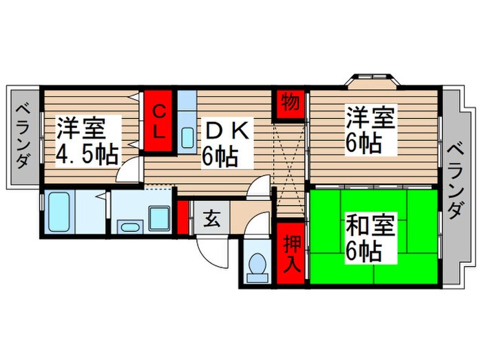 レグルス松戸Ｂの物件間取画像